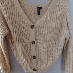 Cropped knit sweater